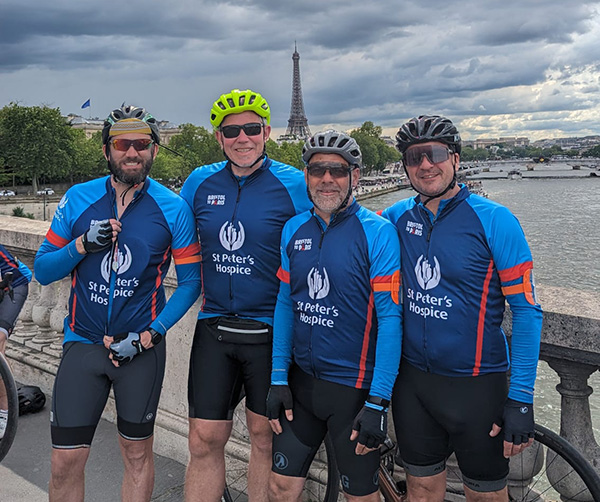 Bristol to Paris cyclists